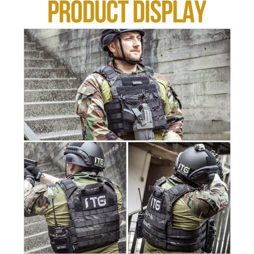 Taktická vesta OneTigris - Ochranné vybavenie pre airsoft a paintball, čierna maskáčová, unisex chránič hrudníka, nastaviteľná veľkosť M-XXL