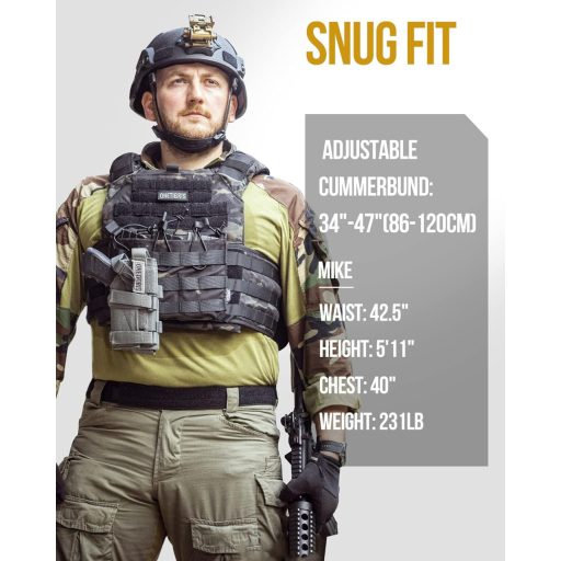 Taktická vesta OneTigris - Ochranné vybavenie pre airsoft a paintball, čierna maskáčová, unisex chránič hrudníka, nastaviteľná veľkosť M-XXL