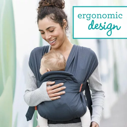 Infantino Hybrid Hug & Cuddle babahordozó szürke, 3,2-11,8kg-ig