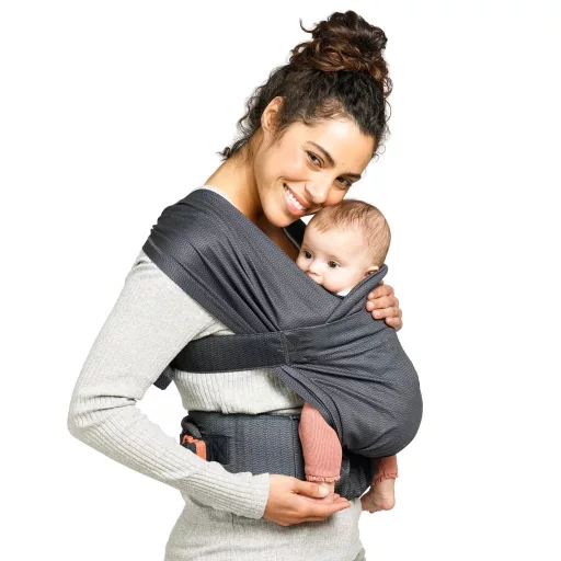 Infantino Hybrid Hug & Cuddle babahordozó szürke, 3,2-11,8kg-ig