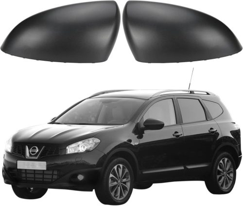 ConBlom Capac Oglindă Retrovizoare Nissan Qashqai pentru Modelele 2007-2014 - Set Capace Oglinzi din Plastic ABS Texturat Negru, Partea Stângă și Dreapta