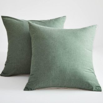 Zsályazöld SOULFUL pamut párnahuzat, 80x80 cm