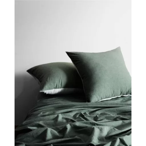 Față de pernă SOULFUL verde salvie din bumbac, 80x80 cm