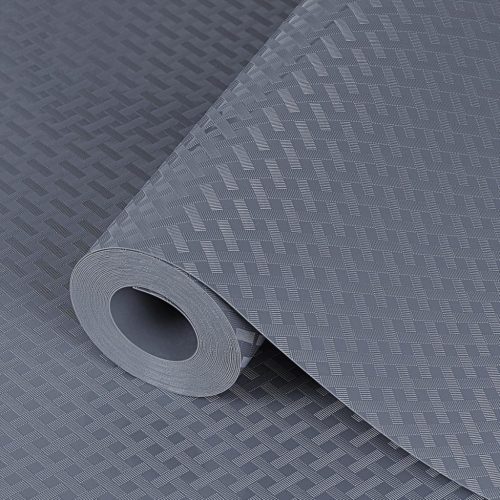 Hersvin EVA Fiók Alátét 40x450 cm - Vízálló, Nem Tapadó Szürke Csíkos Védőbetét Konyhai Szekrényekbe, Polcokra, Fiókokba - Könnyen Vágható