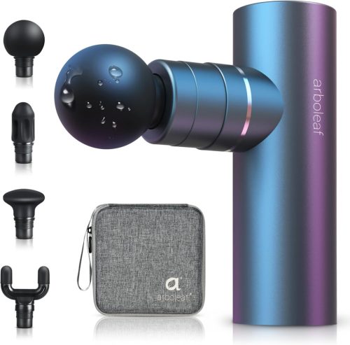 arboleaf Mini Masszázspisztoly 3200 RPM - Intelligens AI Szintekkel, 4 Fejjel, Könnyű Izomfeszültség-oldó Készülék, USB-C Töltés, Hordtáskáv