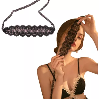 SEMINISMAR Csipke Szemmaszk Satin Alvómaszk Fekete