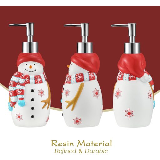 Emibele Karácsonyi Fürdőgél Adagoló Hóember Mintás 450ml Szappan Diszpenzeres Palack