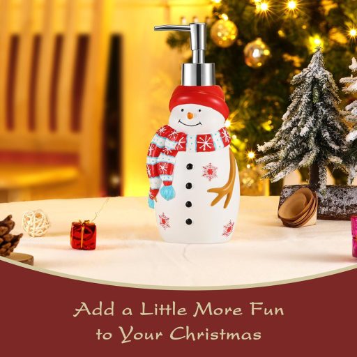 Emibele Karácsonyi Fürdőgél Adagoló Hóember Mintás 450ml Szappan Diszpenzeres Palack