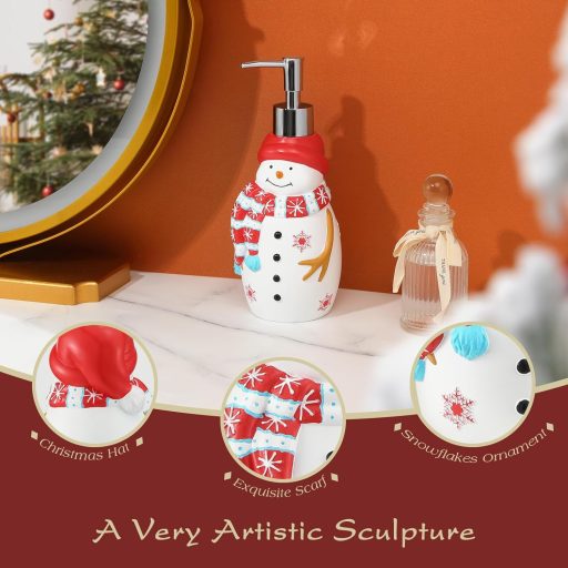 Emibele Karácsonyi Fürdőgél Adagoló Hóember Mintás 450ml Szappan Diszpenzeres Palack