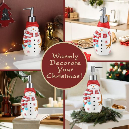 Emibele Karácsonyi Fürdőgél Adagoló Hóember Mintás 450ml Szappan Diszpenzeres Palack