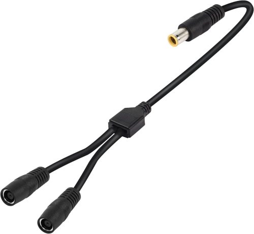GINTOOYUN DC7909 Y Elosztó Adapter Kábel 14AWG 8mm - Egy Apa Két Anya Csatlakozó, Hordozható Erőművekhez, Napelemekhez, 60cm, Fekete