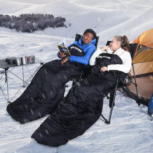 ANTARCTICA GEAR Fűthető Mumia Hálózsák 16000mAh Powerbank Fekete Kemping Utazás