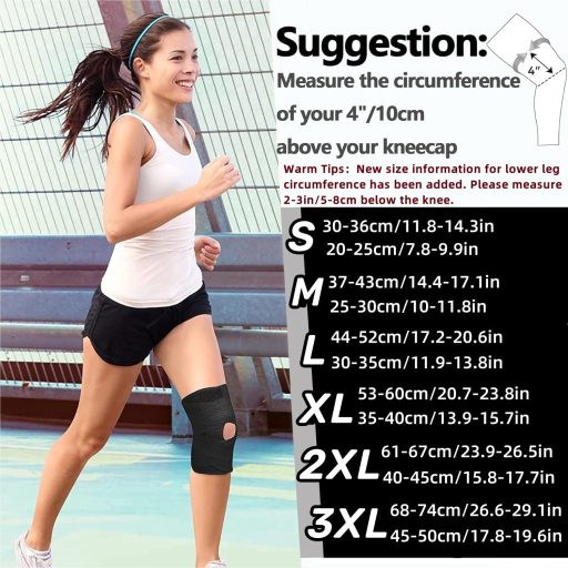 ANAMPION XXL Térdtámasz Patella Nyílással, Állítható Térdvédő Férfiaknak és Nőknek