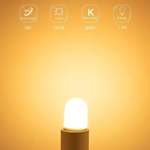 2 darab E14-es LED hűtőszekrény izzók (1,5 W, meleg fehér, 3000 K, 135 lm