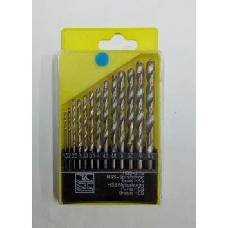   13 db-os Fúrószett, Fa, Vasöntvény, Alumínium, Műanyag & Tégla fúráshoz