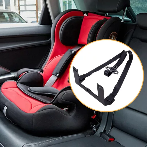 Poweka Univerzálna ISOFIX Súprava pre Upevnenie Detskej Autosedačky, Držiak Autosedačky z Hrubostennnej Ocele, Jednoduchá Inštalácia, Spona Bezpečnostného Pásu pre Dieťa