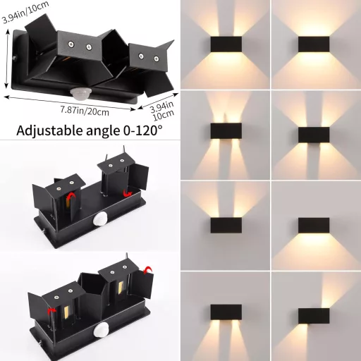 KUKAK 24W LED zidna svjetiljka s senzorom pokreta, IP65 vodootporna, toplo bijela, vanjska unutarnja