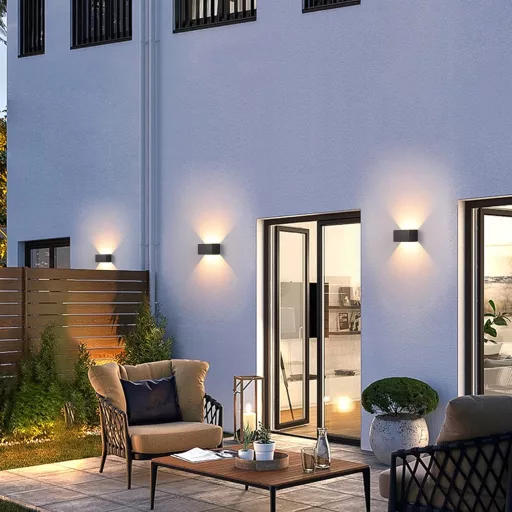 KUKAK 24W LED fali lámpa mozgásérzékelővel, IP65 vízálló, meleg fehér, kültéri beltéri