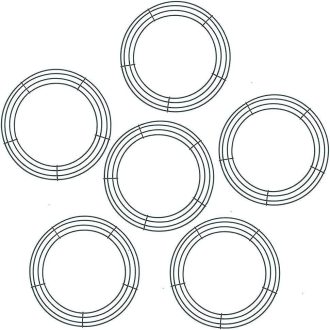   Coserori 6 darabos Sötétzöld Drótkoszorú Keret Újévi és Valentin-napi Dekorációhoz