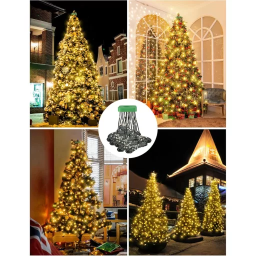 Ghirlandă Luminoasă de Crăciun GYLEFY 400 LED 16 Ramuri 2m Impermeabilă Timer 8 Moduri Alb Cald