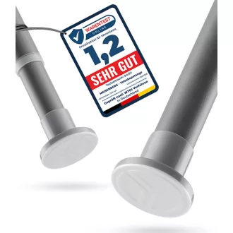   Meisenberg Zuhanyfüggöny Rúd 160-210 cm Szürke Fúrás Nélkül Bővíthető