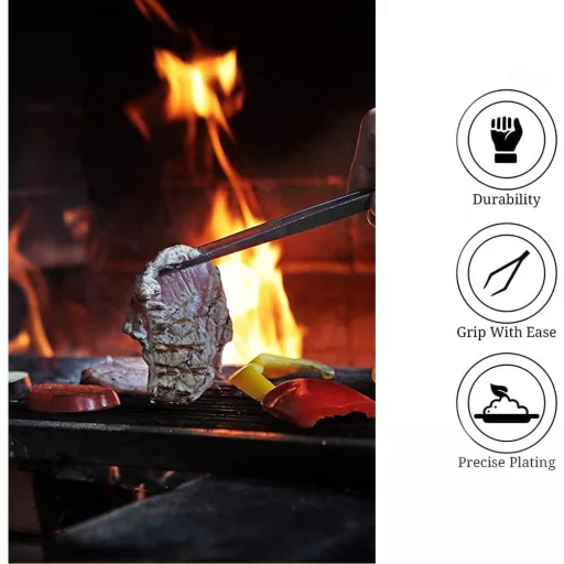 Butyeak Konyhai Csipesz 30 cm - Rozsdamentes Grillcsipesz Sütéshez, Főzéshez, Mosogatógépben Mosható Konyhai Eszköz Séfeknek