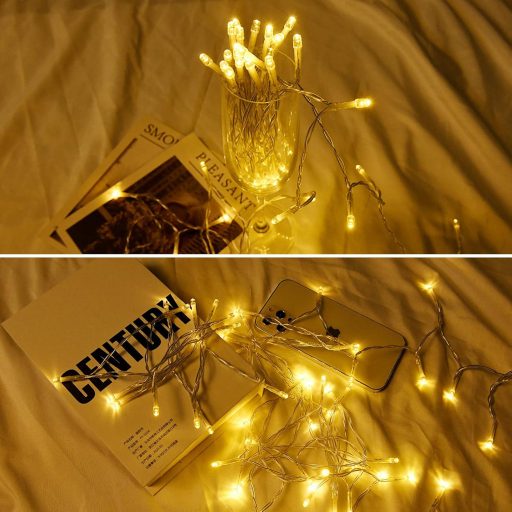 cshare LED Tündérfény Füzér 3m 30 LED Meleg Fehér - Időzítővel, Elemes, Beltéri/Kültéri Dekoráció Karácsonyra, Halloweenre, Partikra