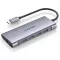 LENTION USB C Hub HDMI 4K60Hz - adaptér 6 v 1 pre MacBook Pro/Air, iPhone 16/15, 100W PD nabíjanie, 4 USB 3.0 porty, hliník