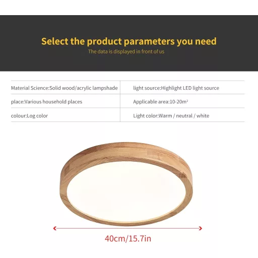Schindora LED Mennyezeti Lámpa Kerek 40cm Meleg Fehér 28W