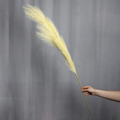 Iarbă de pampas artificială, crem închis, de dimensiuni mari - Decor boho pentru nuntă și casă