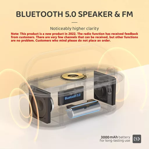 COLSUR digitális ébresztőóra rádió vezeték nélküli töltővel, Bluetooth hangszóró USB csatlakozóval