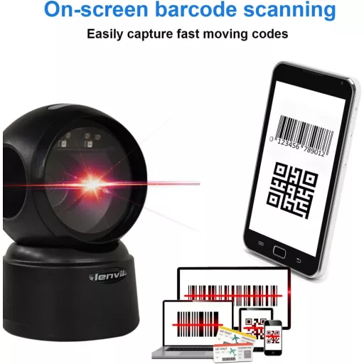 LENVII Asztali 2D vonalkód szkenner QR kód olvasó automata felismeréssel