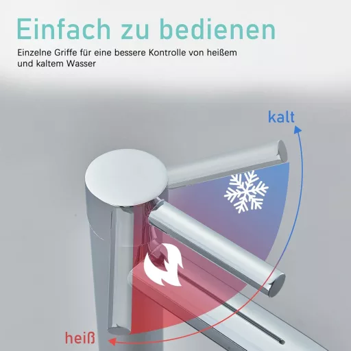 Suguword Visoka slavina za umivaonik | Jednoručna miješalica za kupaonicu u krom izvedbi | Slavina za umivaonik od mjedi s izljevom od 20 cm