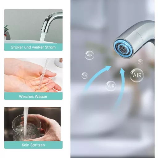 Suguword Visoka slavina za umivaonik | Jednoručna miješalica za kupaonicu u krom izvedbi | Slavina za umivaonik od mjedi s izljevom od 20 cm