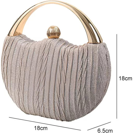 Anopo ženska svečana torbica sa šljokicama - Elegantna večernja clutch torba s lančićem - Okrugla ručna torba za vjenčanja, mature i zabave