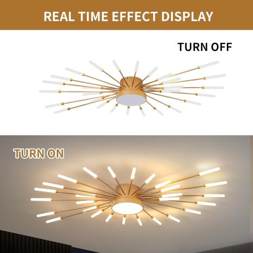 minifair Modern LED Mennyezeti Lámpa 29 Ágú Arany Csillár Hálószoba Nappali Konyha