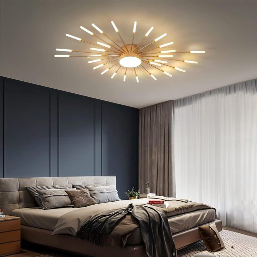 minifair Modern LED Mennyezeti Lámpa 29 Ágú Arany Csillár Hálószoba Nappali Konyha