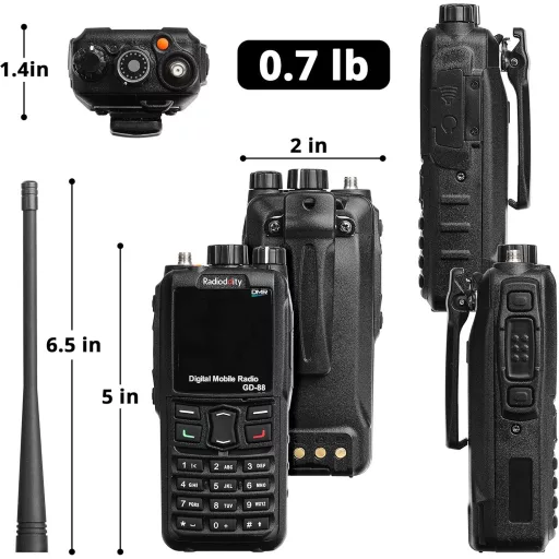 Radioddity GD-88 DMR Analóg 7W Kézi Rádió VHF UHF Duál Sávos Amatőr Rádiózáshoz
