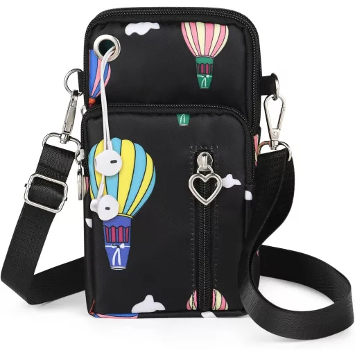 Aucuu Nylon Női Telefontáska Válltáska Fülhallgatónyílással 7 Colos Telefonhoz