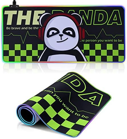 Mousepad gaming RGB EPOMAKER Cyber Panda, 90x40 cm, anti-alunecare, gros