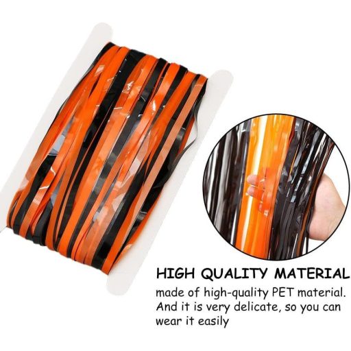 Halloween stílusú dekorációs függöny ( Szín: fekete - narancs)