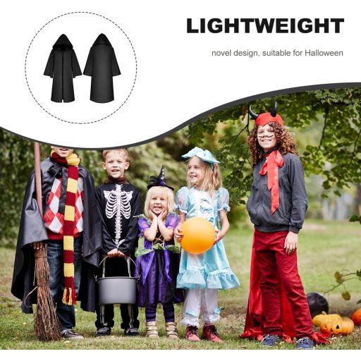 BESPORTBLE Crni Dječji Plašt Kostim za Noć vještica Čarobnjački Plašt Veličina L