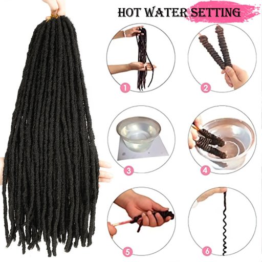 SOKU Műhaj Bohyňa Locs Set - 5 Balení Háčkované Rasta Predlžovanie Vlasov, Tmavohnedá, 66 cm, Syntetické Jemné Pletené Dreadlocky