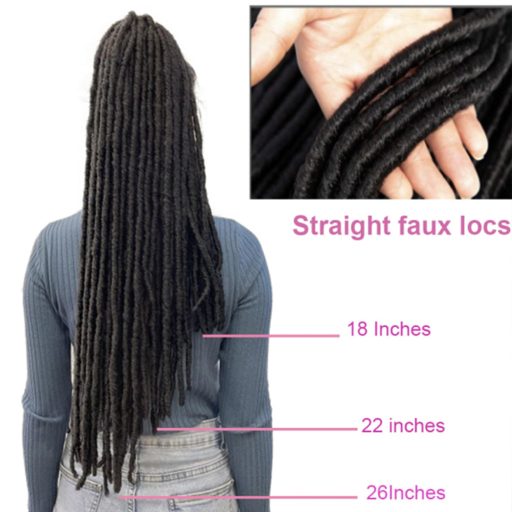 SOKU Műhaj Istennő Locs Szett - 5 Csomag Horgolt Raszta Hajhosszabbítás, Sötétbarna, 66 cm, Szintetikus Puha Fonott Dreadlock