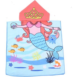   Rayson Gyerek Strand Kapucnis Törölköző - Puha, Szuper Nedvszívó Poncsó Fürdőlepedő Lila Póni Mintával - Nyaraláshoz, Uszodához, Strandra 12