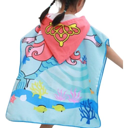 Prosop cu glugă pentru copii Rayson, moale, super absorbant, tip poncho, cu model ponei mov - Ideal pentru vacanță, piscină, plajă 12