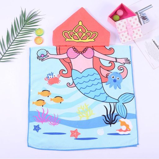 Prosop cu glugă pentru copii Rayson, moale, super absorbant, tip poncho, cu model ponei mov - Ideal pentru vacanță, piscină, plajă 12