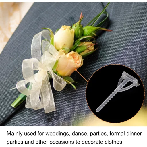 sourcing map 150 buc. Ace de siguranță albe, broșe pentru haine, cocarde florale de nuntă, DIY