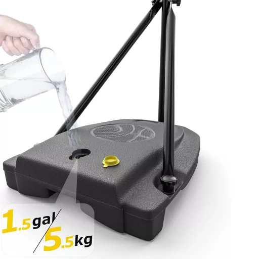 GILIKOKO Coș de Baschet cu Suport - 110-190 cm Înălțime Reglabilă, Set Coș de Baschet pentru Copii, pentru Jocuri de Interior și Exterior, Vârsta 3-8 Ani