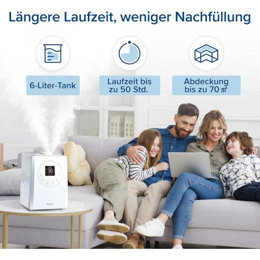 Levoit okos párásító nagy szobákhoz, felülről tölthető, meleg és hideg pára, 550 ml/h, 40-70 m²